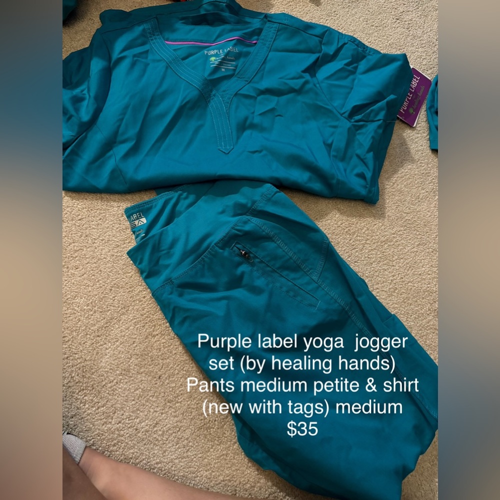 Purple label yoga jogger scrub set (by healing hands)